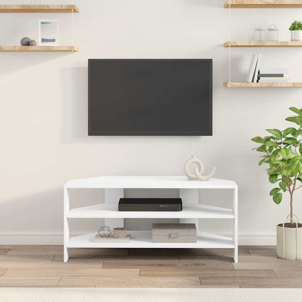 vidaXL RogowaSzafkanaTelewizor Biały 102x40,5x45cm