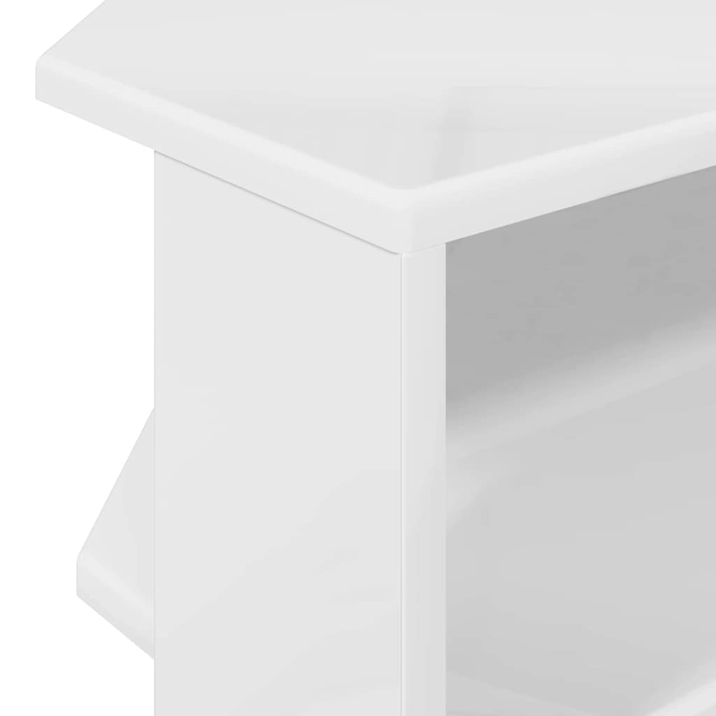 vidaXL RogowaSzafkanaTelewizor Błyszcząca biel 102x40,5x45cm
