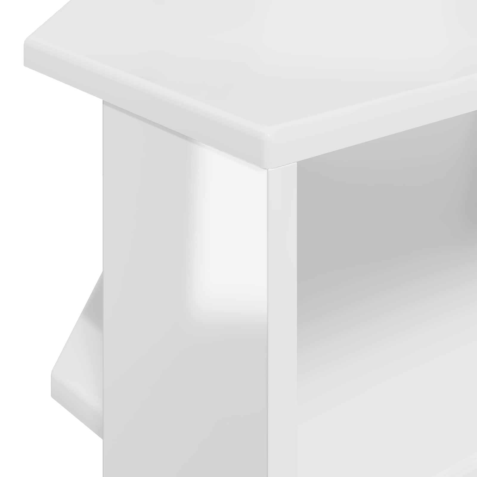 vidaXL RogowaSzafkanaTelewizor 102x40,5x45cm Błyszcząca biel