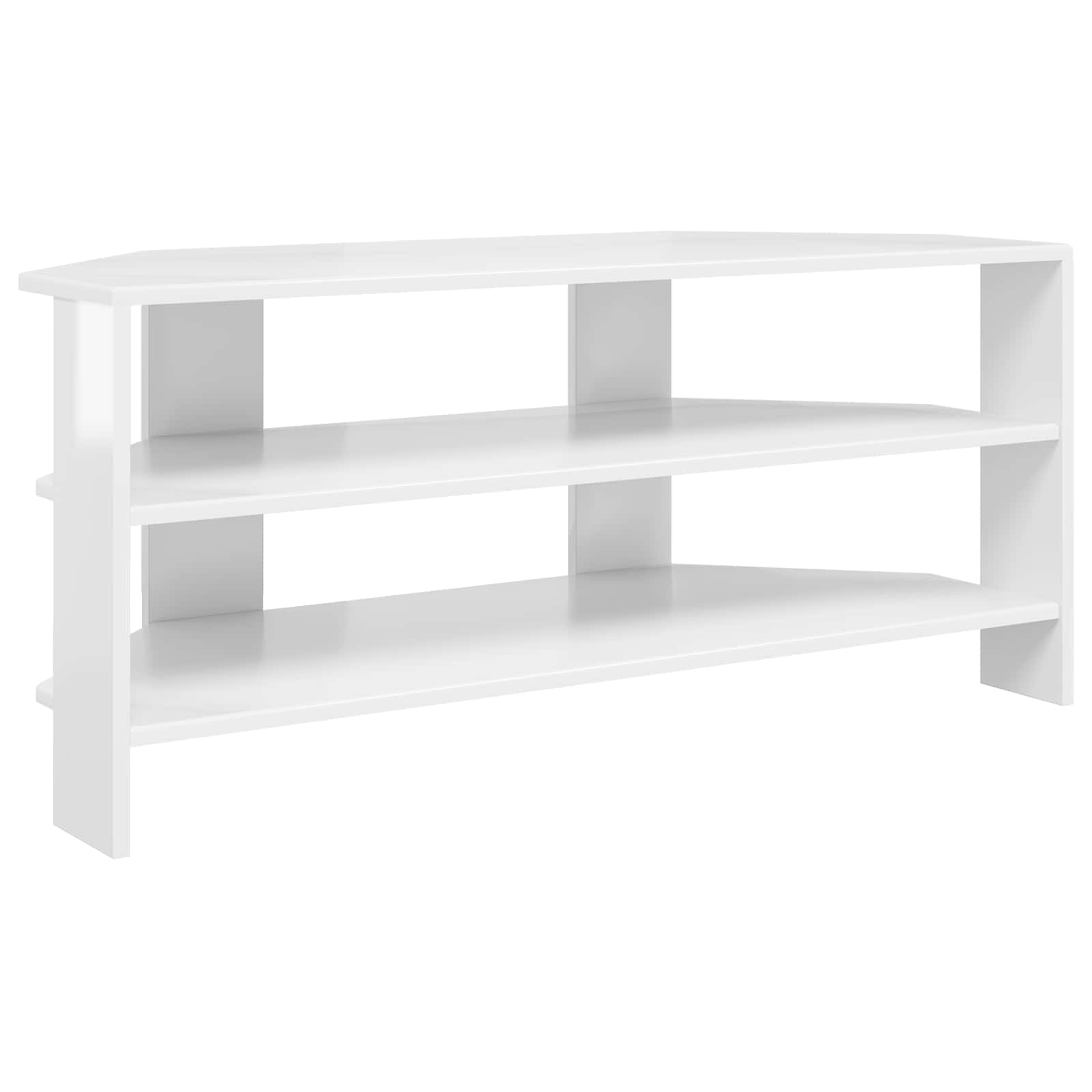 vidaXL RogowaSzafkanaTelewizor 102x40,5x45cm Błyszcząca biel