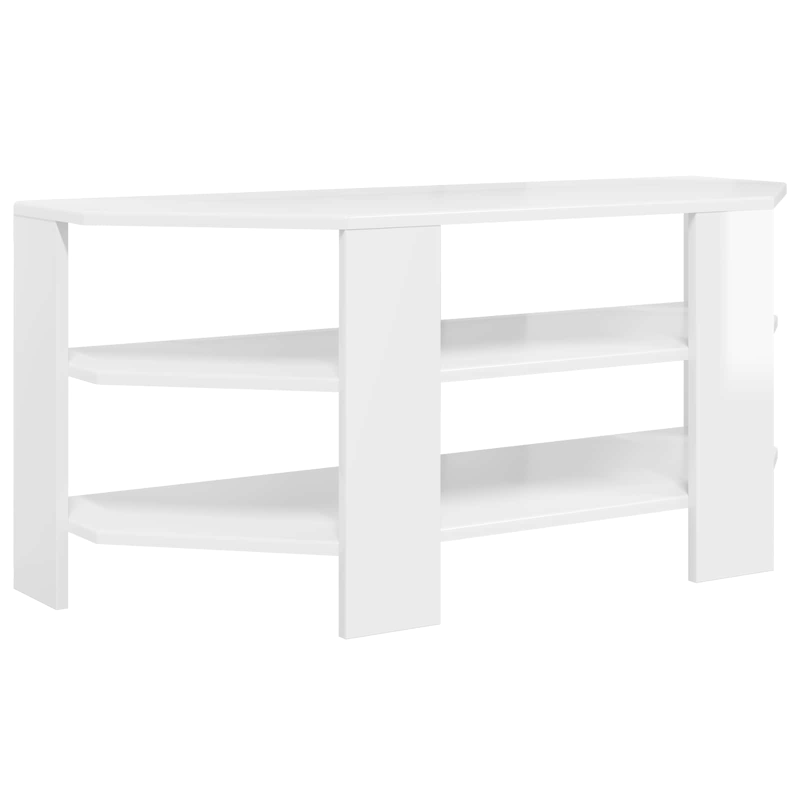 vidaXL RogowaSzafkanaTelewizor 102x40,5x45cm Błyszcząca biel