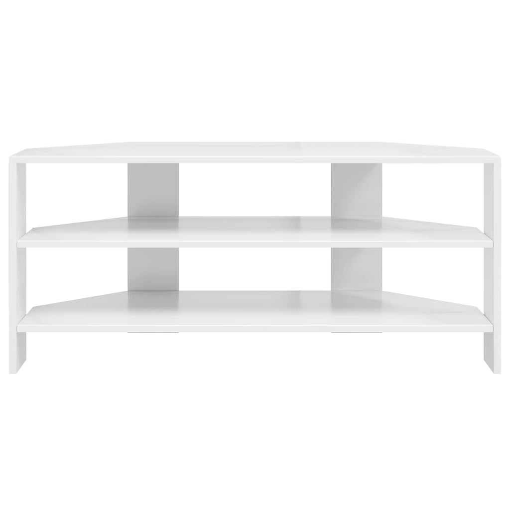 vidaXL RogowaSzafkanaTelewizor 102x40,5x45cm Błyszcząca biel