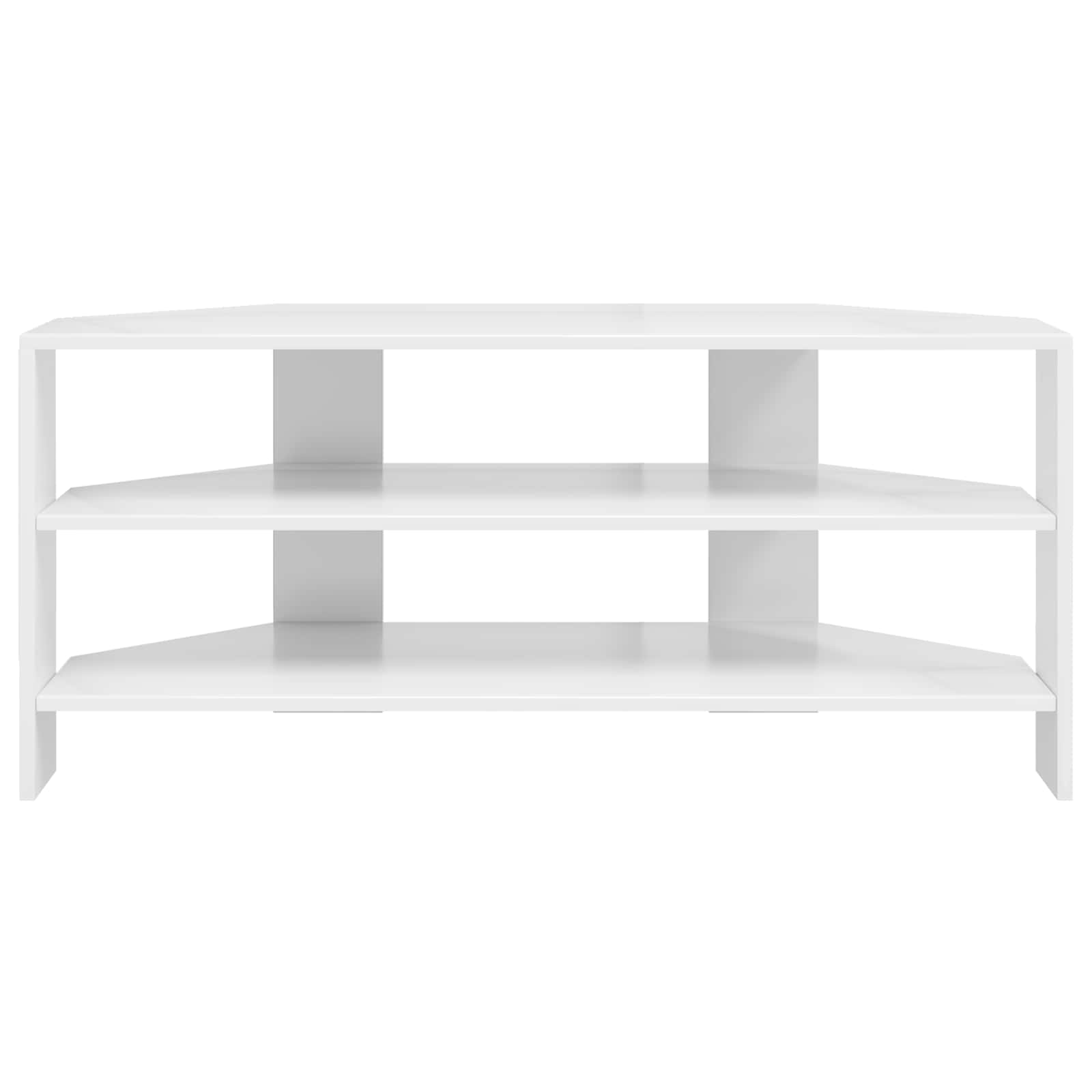 vidaXL RogowaSzafkanaTelewizor 102x40,5x45cm Błyszcząca biel