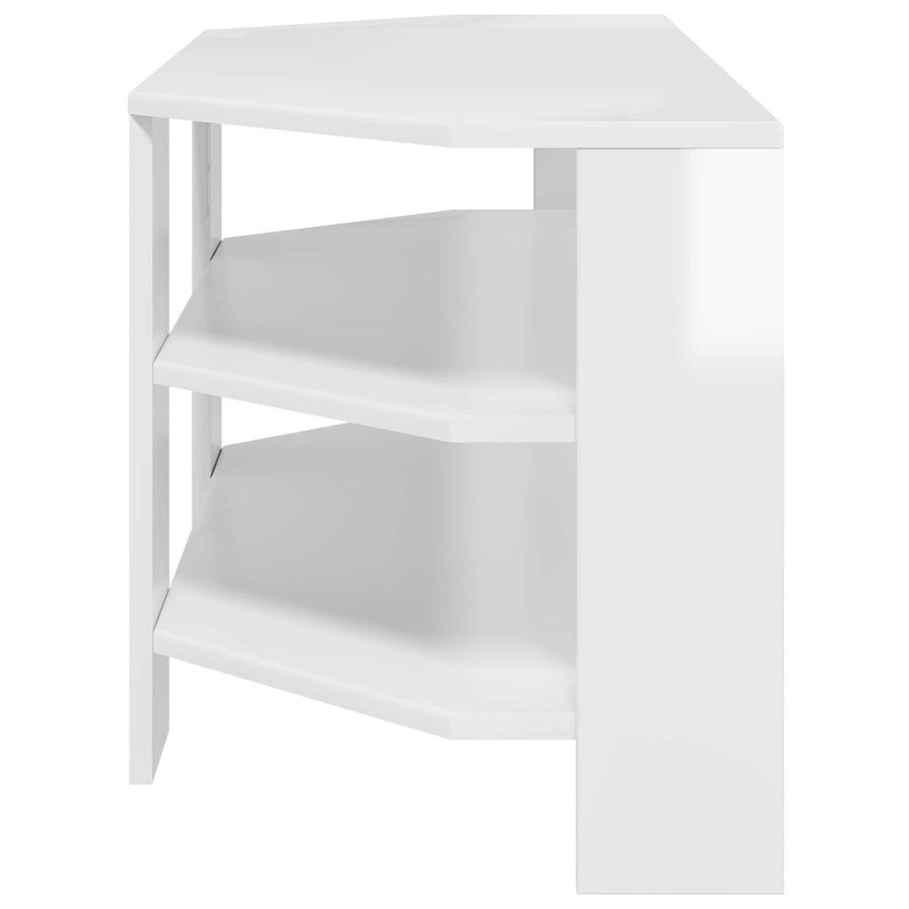 vidaXL RogowaSzafkanaTelewizor 102x40,5x45cm Błyszcząca biel