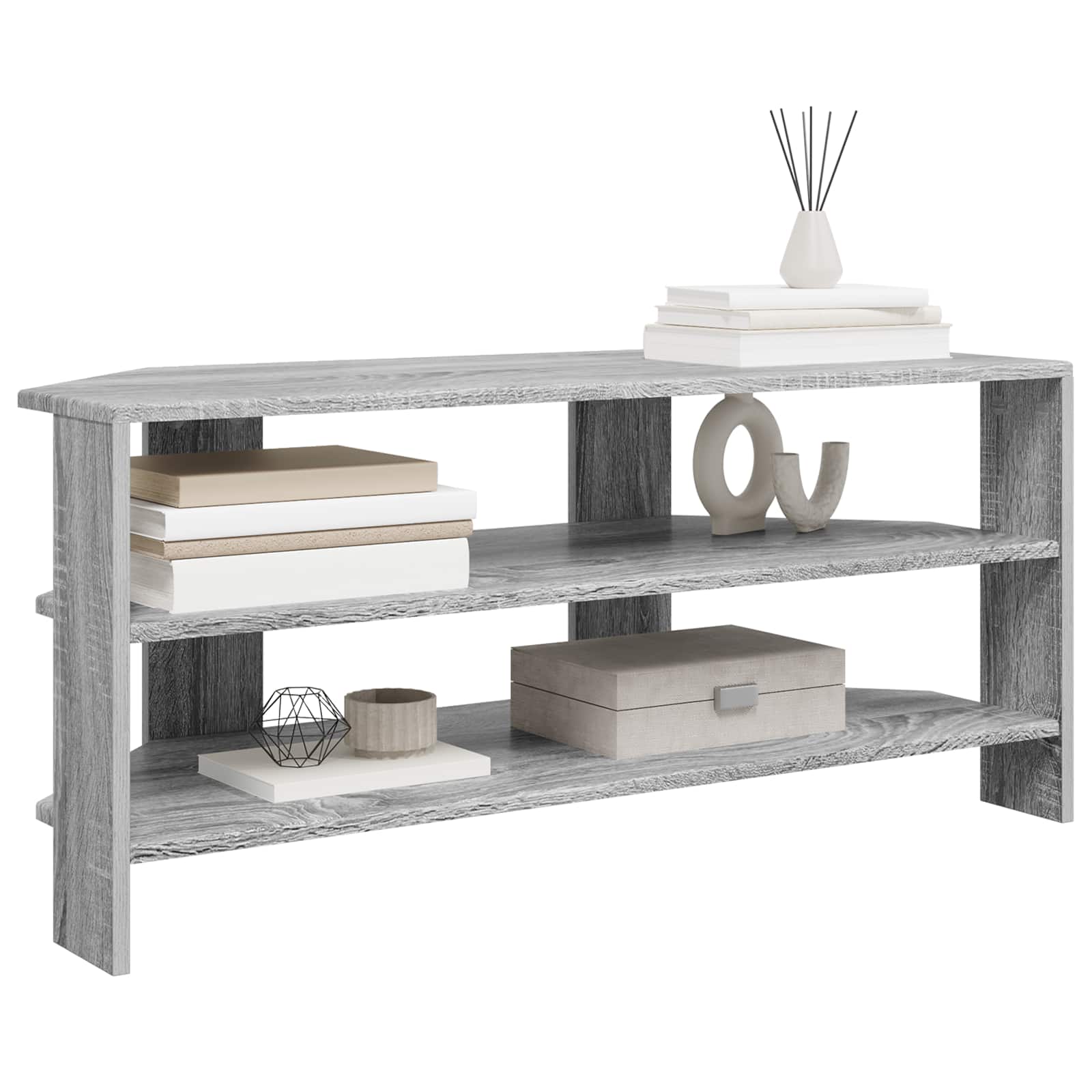 vidaXL RogowaSzafkanaTelewizor 102x40,5x45cm Szary Sonoma
