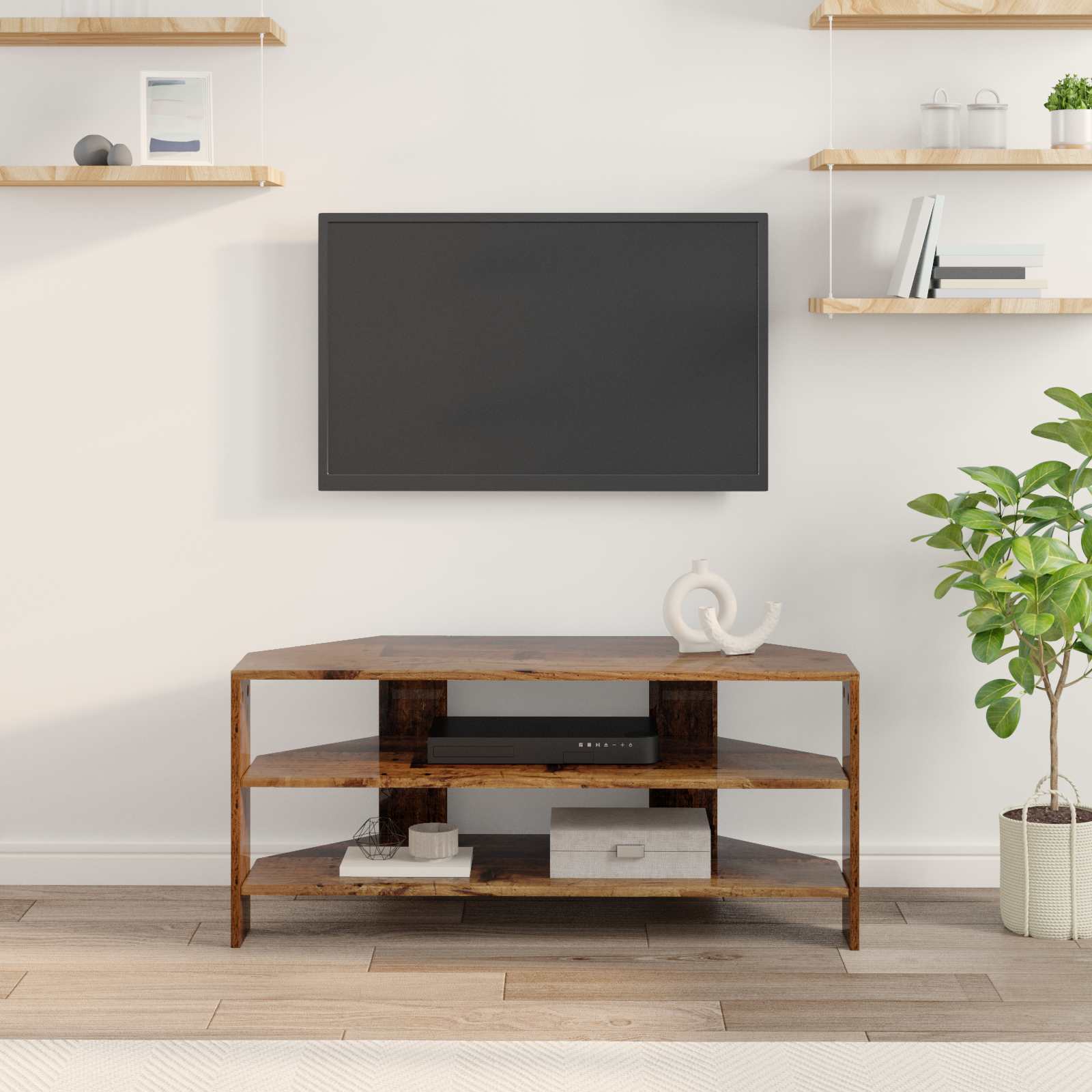 vidaXL RogowaSzafkanaTelewizor 102x40,5x45cm Stare drewno