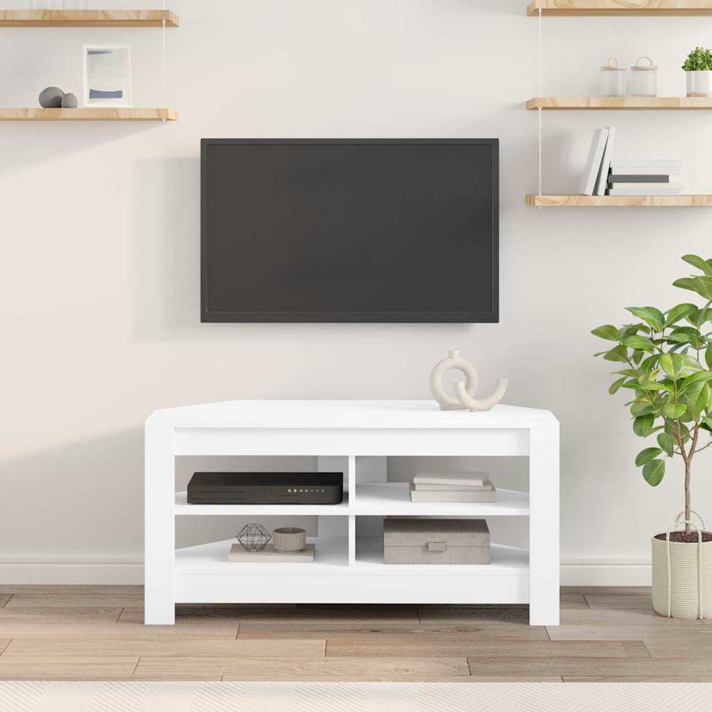 vidaXL RogowaSzafkanaTelewizor Biały 102 x 40,5 x 45 cm