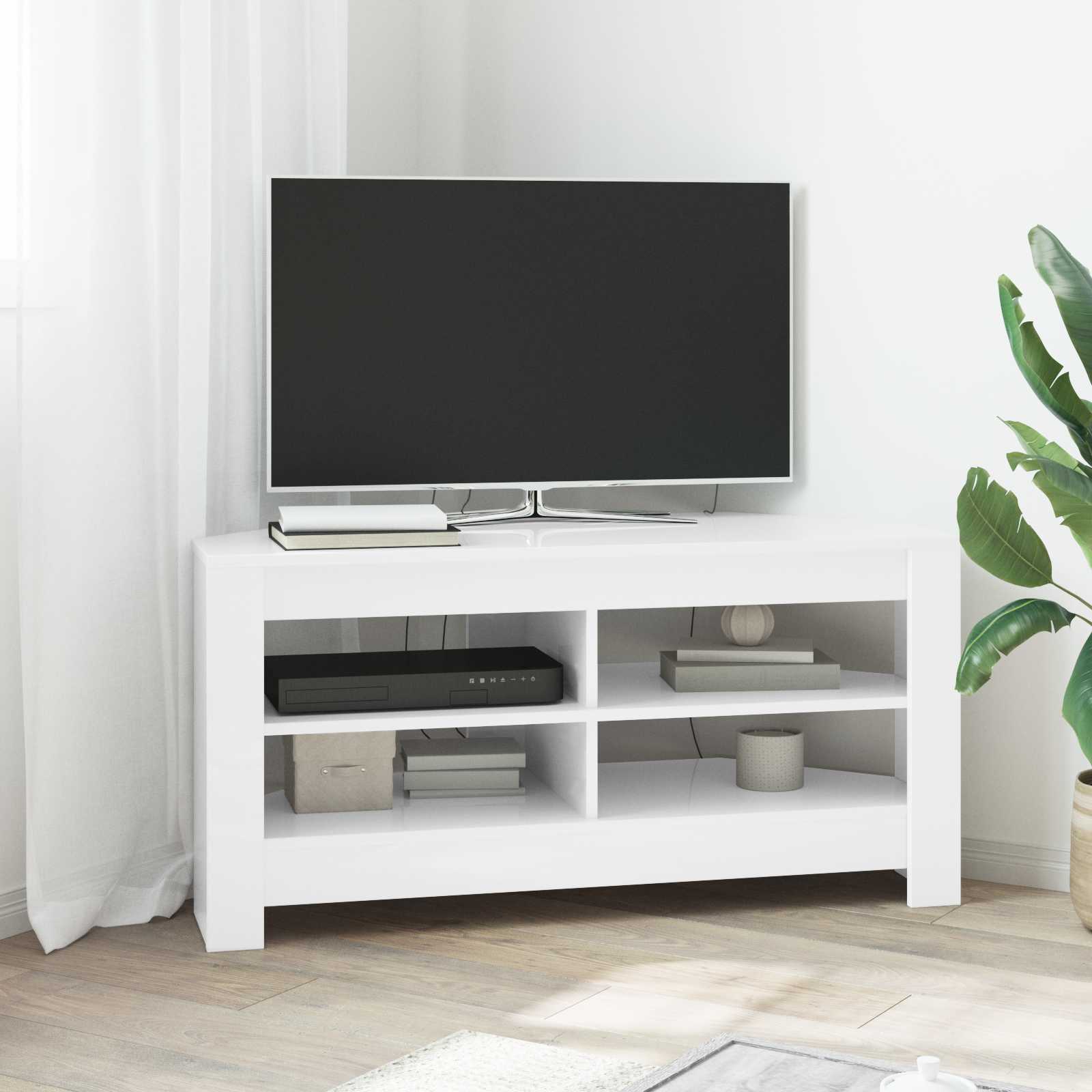 vidaXL RogowaSzafkanaTelewizor 102 x 40,5 x 45 cm Biały
