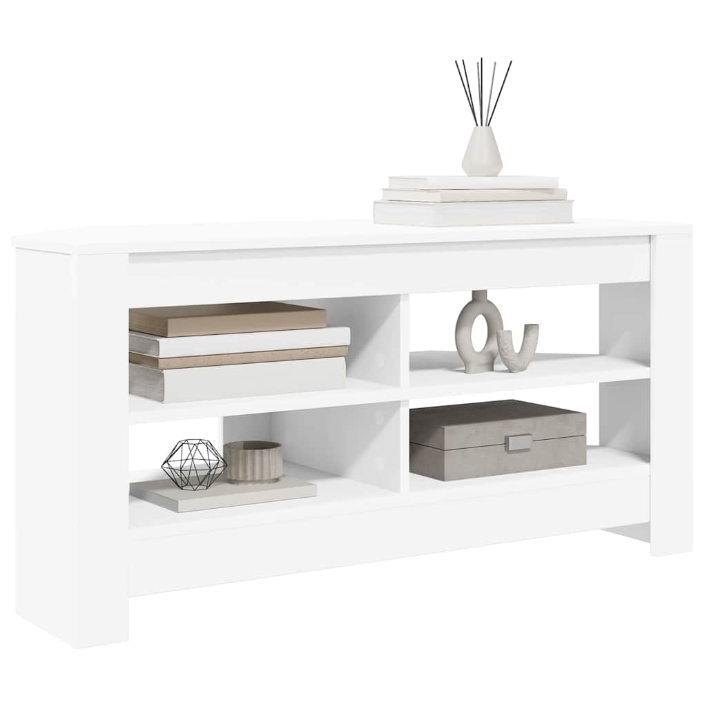 vidaXL RogowaSzafkanaTelewizor Biały 102 x 40,5 x 45 cm