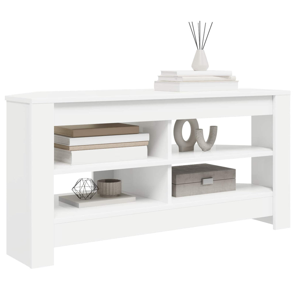 vidaXL RogowaSzafkanaTelewizor 102 x 40,5 x 45 cm Biały