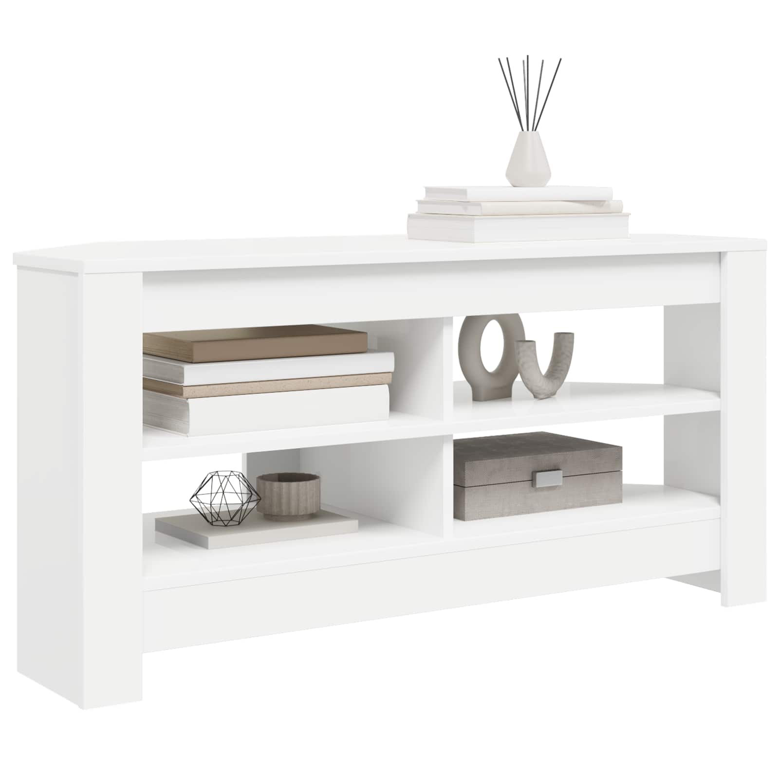 vidaXL RogowaSzafkanaTelewizor 102 x 40,5 x 45 cm Biały