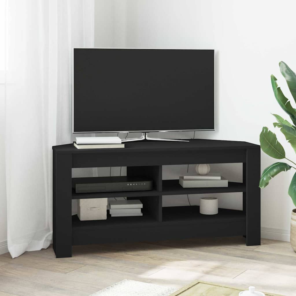 vidaXL RogowaSzafkanaTelewizor Czarny 102 x 40,5 x 45 cm