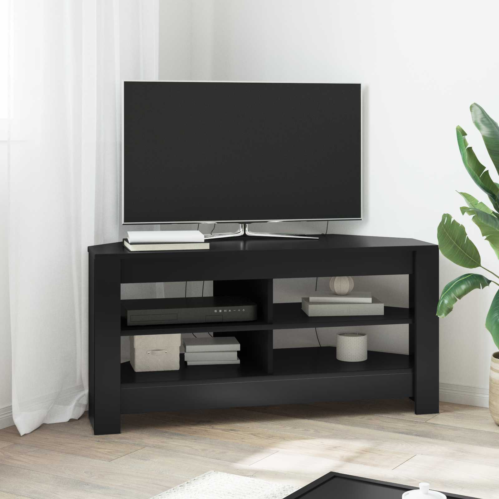 vidaXL RogowaSzafkanaTelewizor 102 x 40,5 x 45 cm Czarny