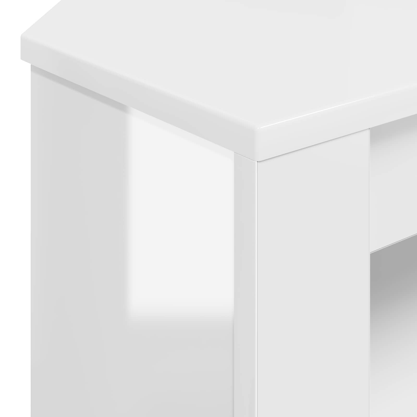 vidaXL RogowaSzafkanaTelewizor 102 x 40,5 x 45 cm Błyszcząca biel