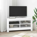 vidaXL RogowaSzafkanaTelewizor Błyszcząca biel 102 x 40,5 x 45 cm