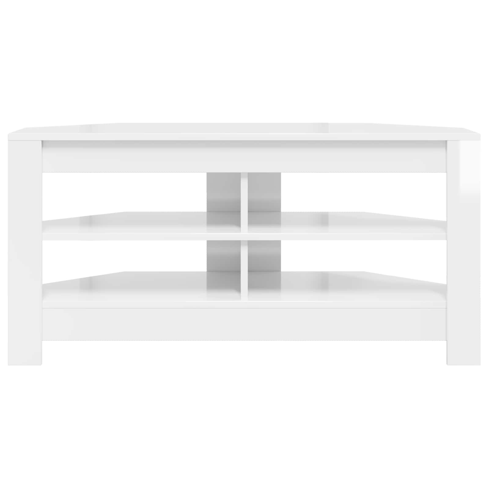 vidaXL RogowaSzafkanaTelewizor 102 x 40,5 x 45 cm Błyszcząca biel