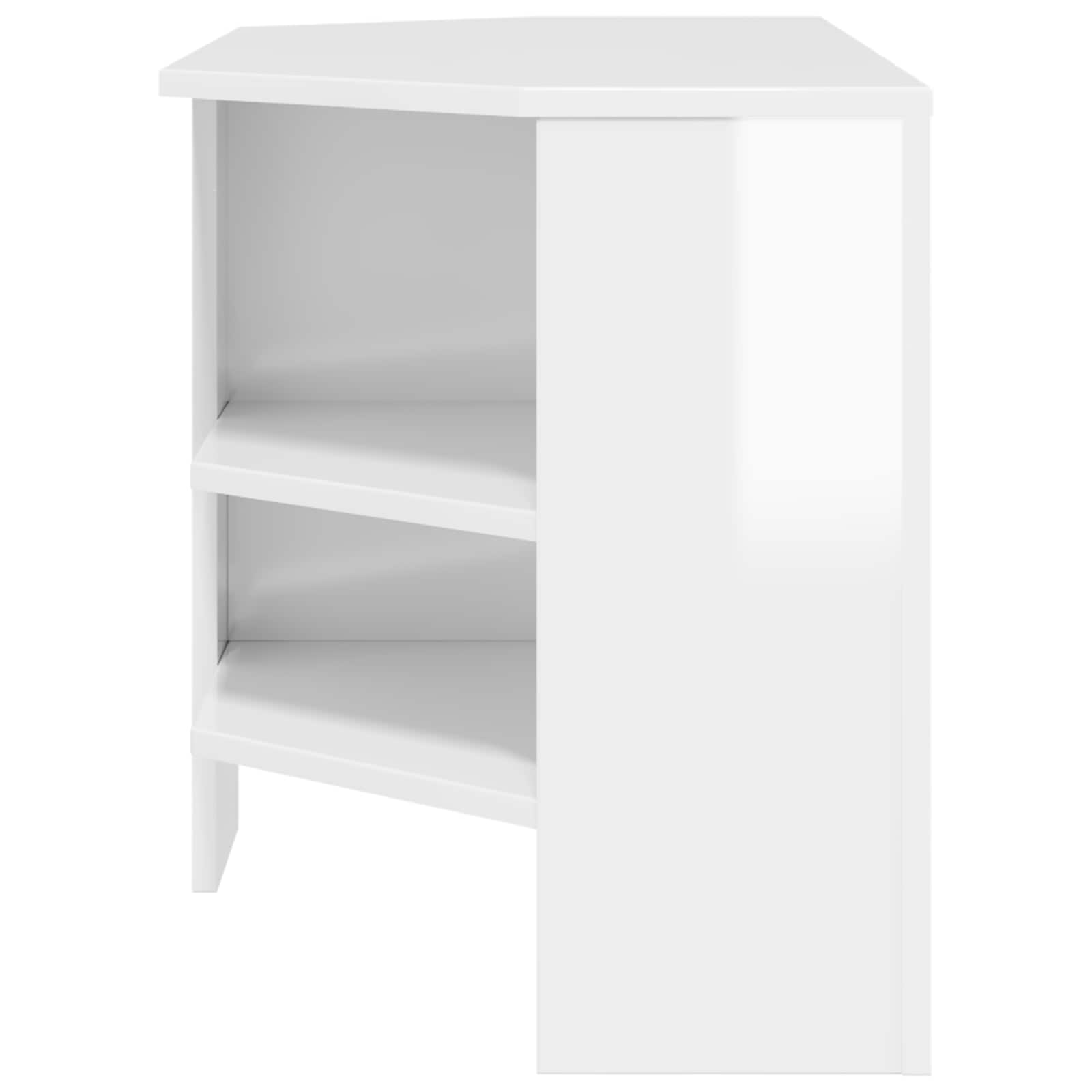 vidaXL RogowaSzafkanaTelewizor 102 x 40,5 x 45 cm Błyszcząca biel