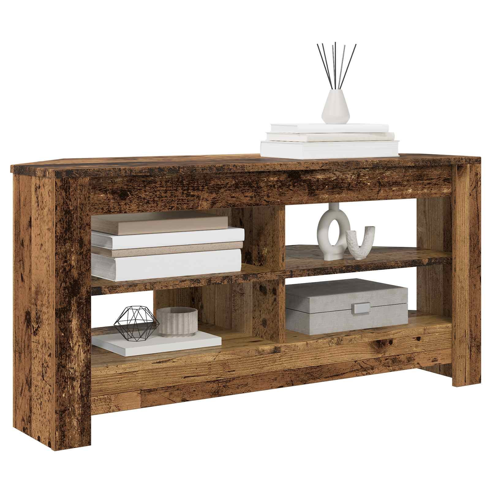 vidaXL RogowaSzafkanaTelewizor Stare drewno 102 x 40,5 x 45 cm