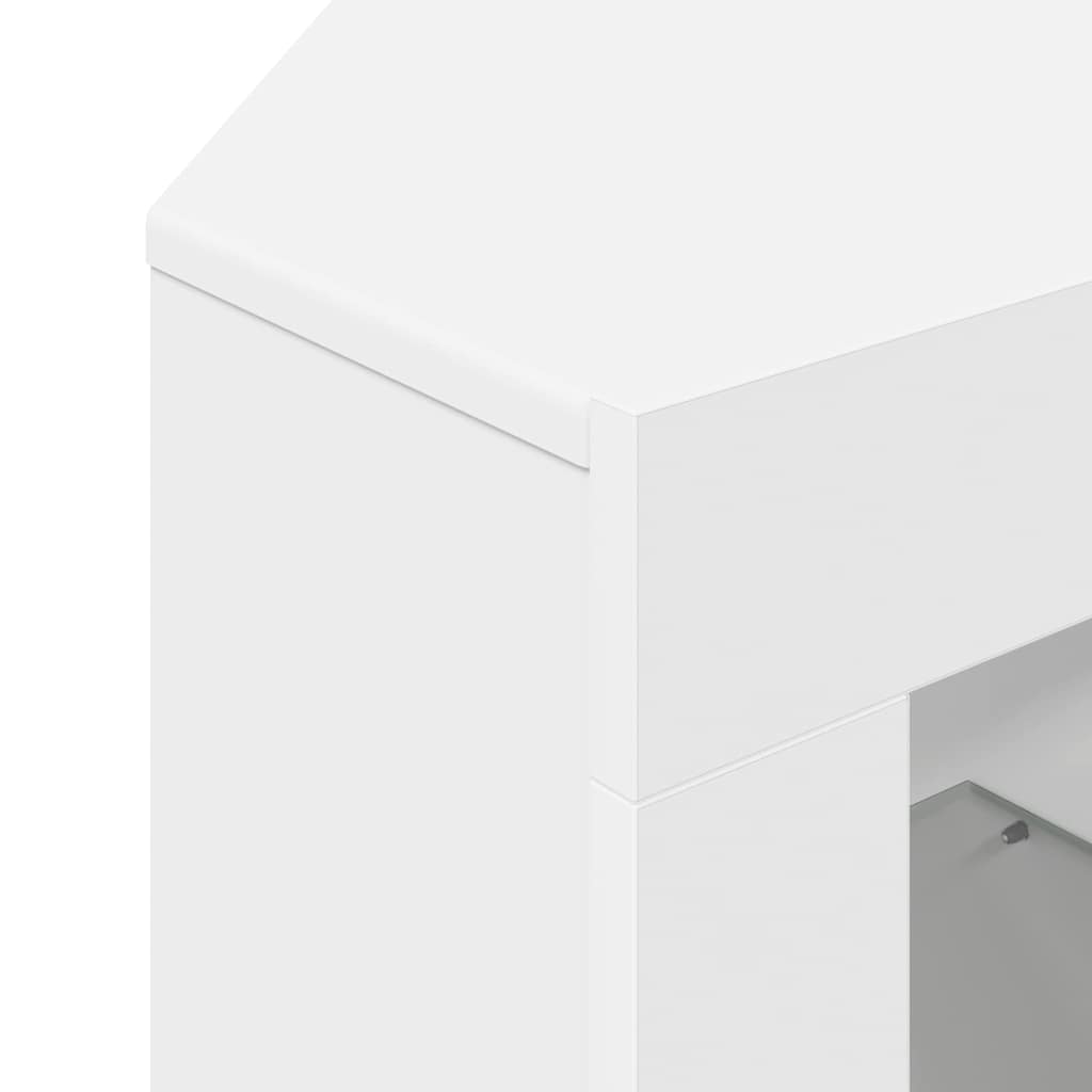 vidaXL Kątowa szafka LED pod telewizor Biały 100x40x68cm