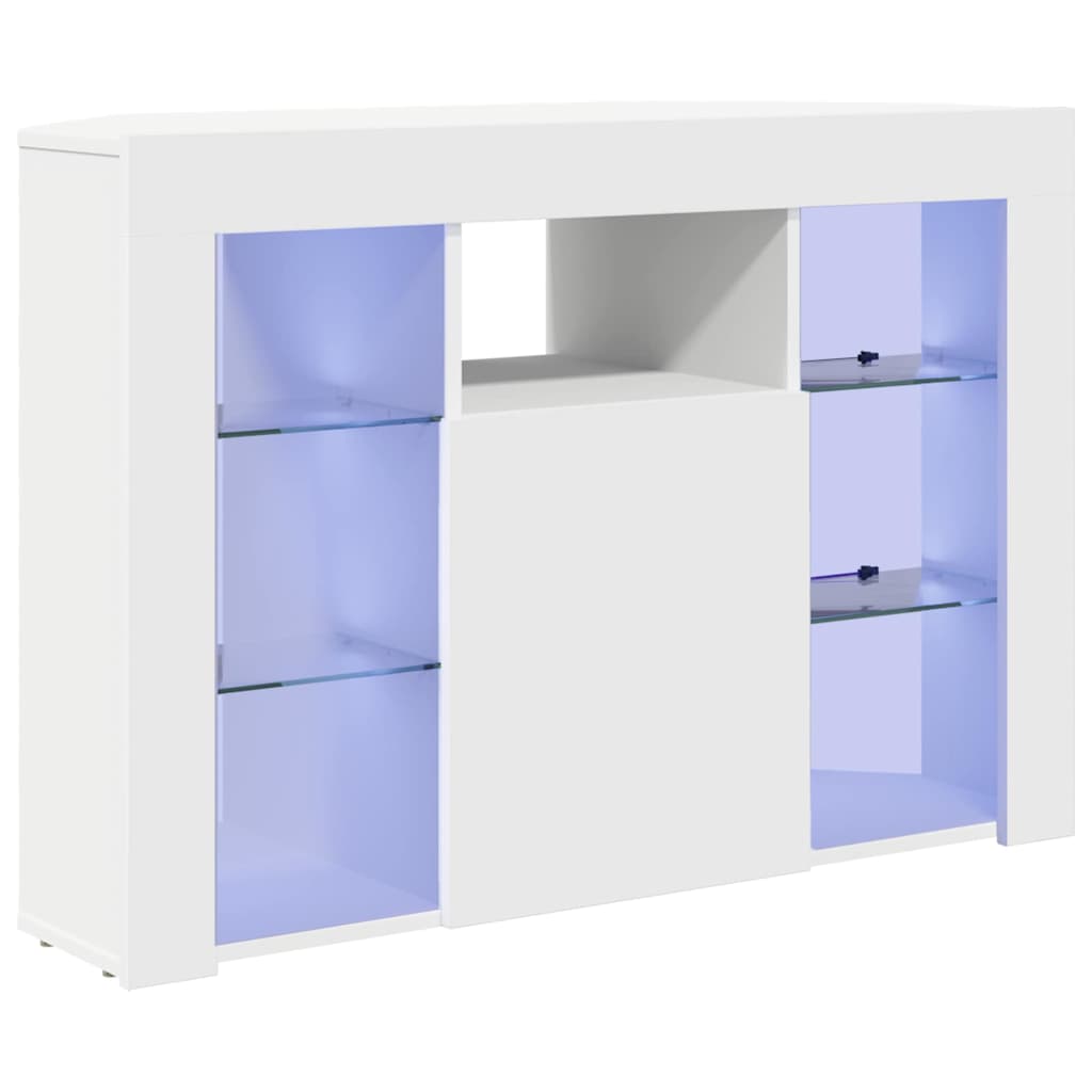vidaXL Kątowa szafka LED pod telewizor Biały 100x40x68cm