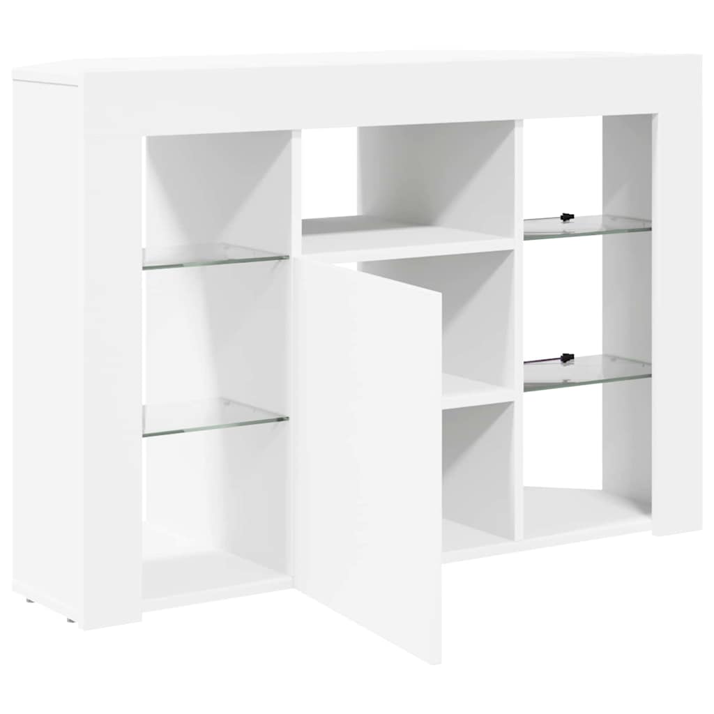 vidaXL Kątowa szafka LED pod telewizor Biały 100x40x68cm
