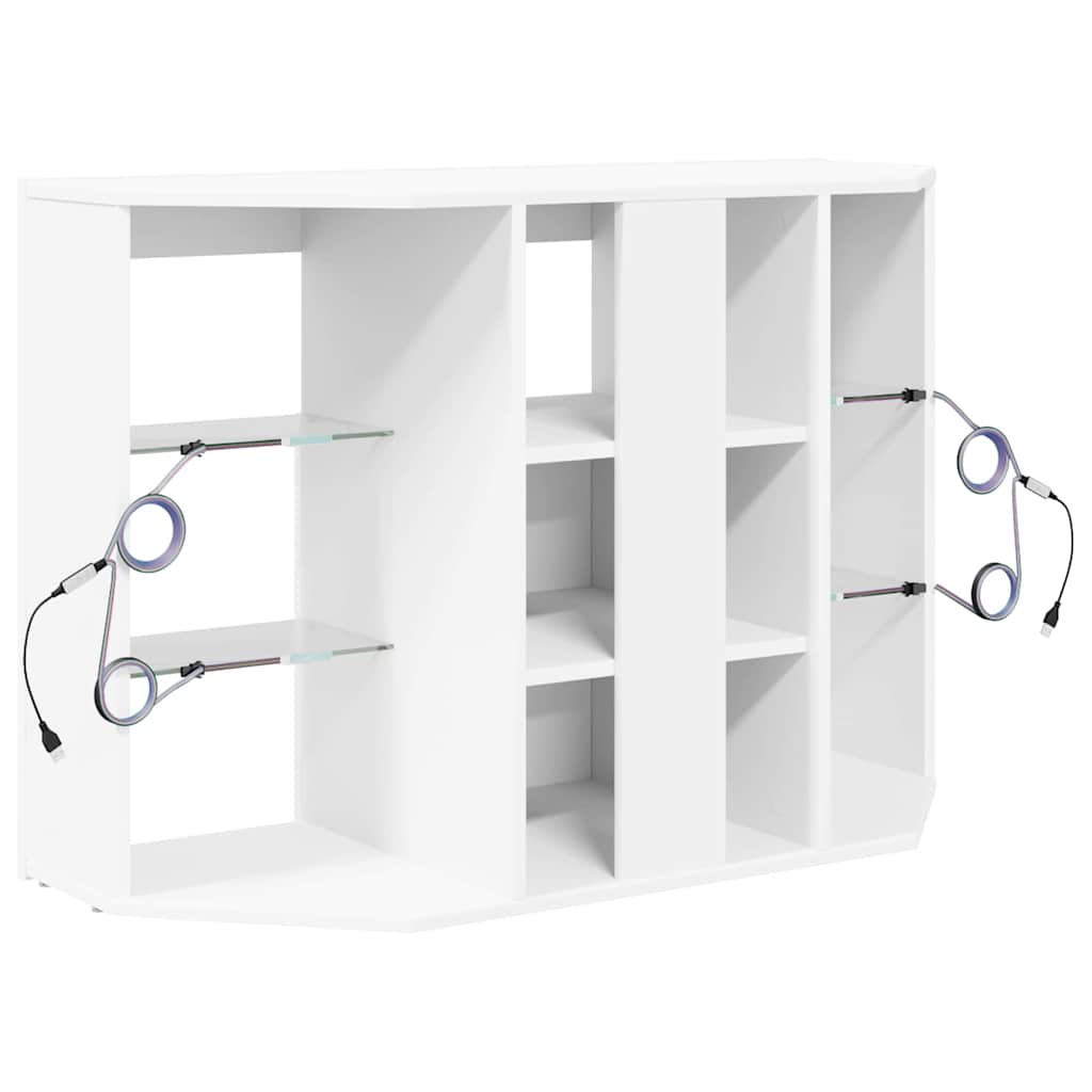 vidaXL Kątowa szafka LED pod telewizor Biały 100x40x68cm