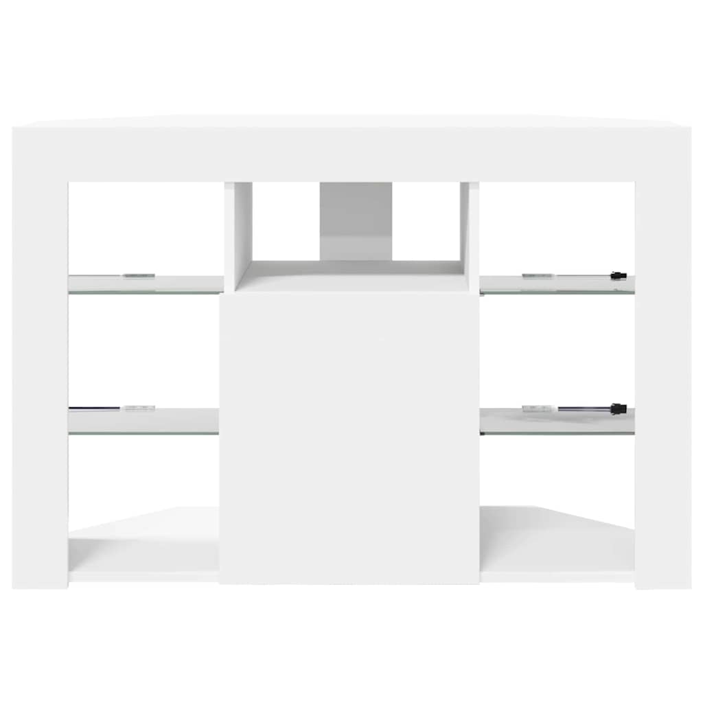 vidaXL Kątowa szafka LED pod telewizor Biały 100x40x68cm