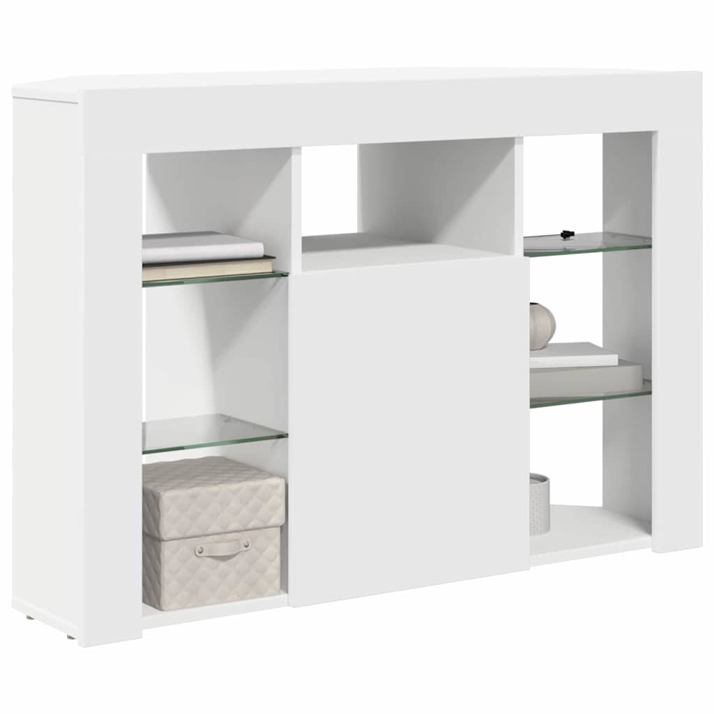 vidaXL Kątowa szafka LED pod telewizor Biały 100x40x68cm