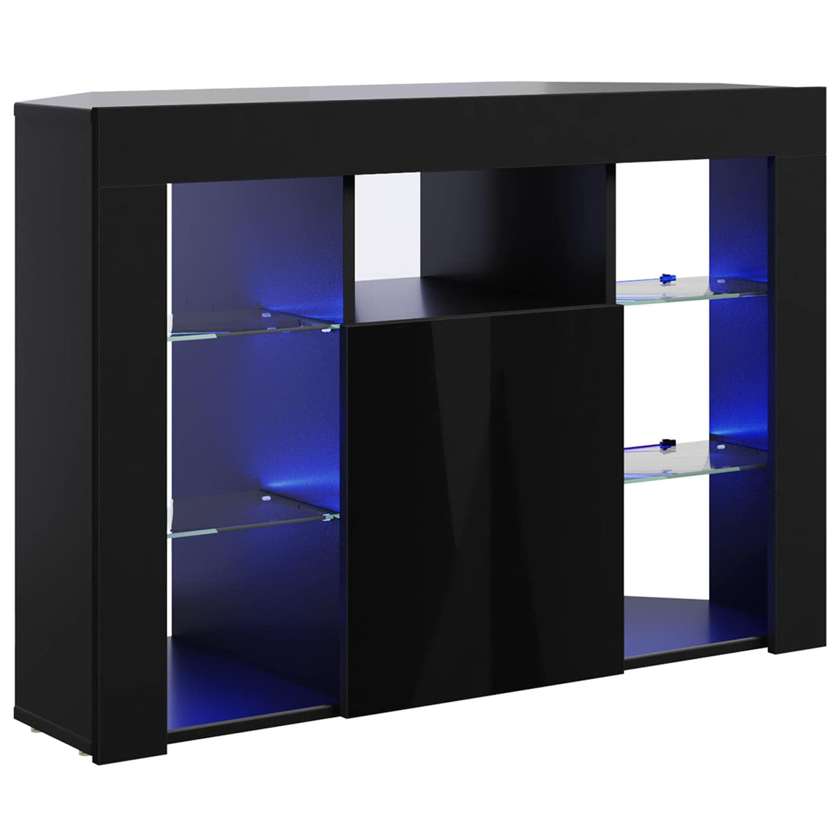vidaXL Kątowa szafka LED pod telewizor 100x40x68cm Czarny
