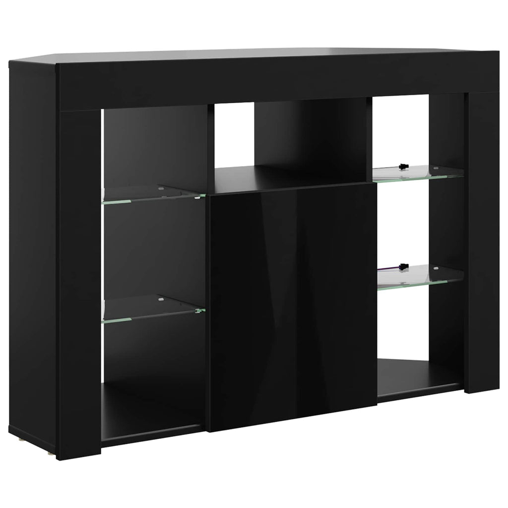 vidaXL Kątowa szafka LED pod telewizor 100x40x68cm Czarny