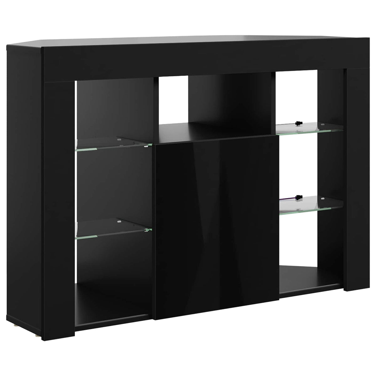 vidaXL Kątowa szafka LED pod telewizor 100x40x68cm Czarny