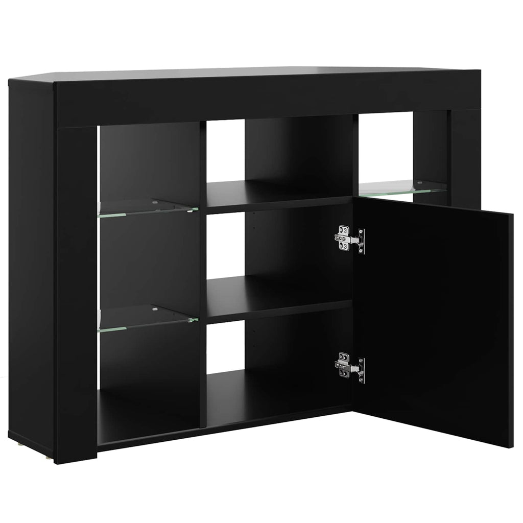 vidaXL Kątowa szafka LED pod telewizor 100x40x68cm Czarny
