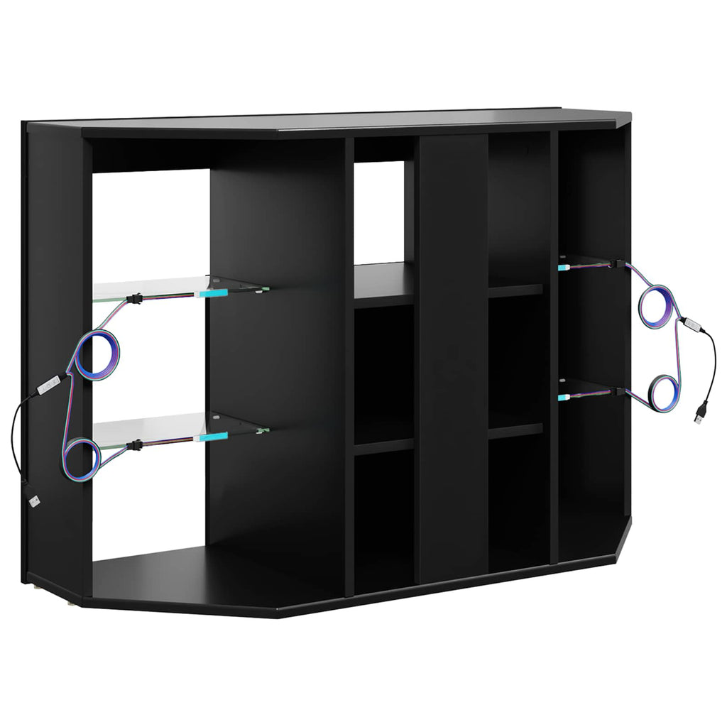 vidaXL Kątowa szafka LED pod telewizor 100x40x68cm Czarny