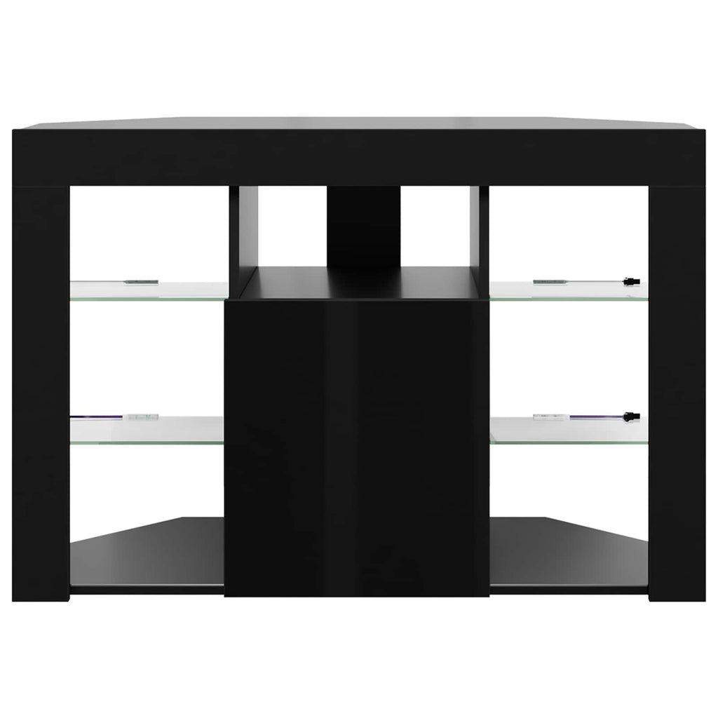 vidaXL Kątowa szafka LED pod telewizor 100x40x68cm Czarny
