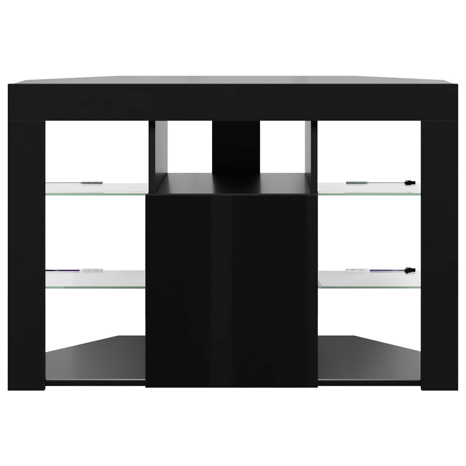 vidaXL Kątowa szafka LED pod telewizor 100x40x68cm Czarny