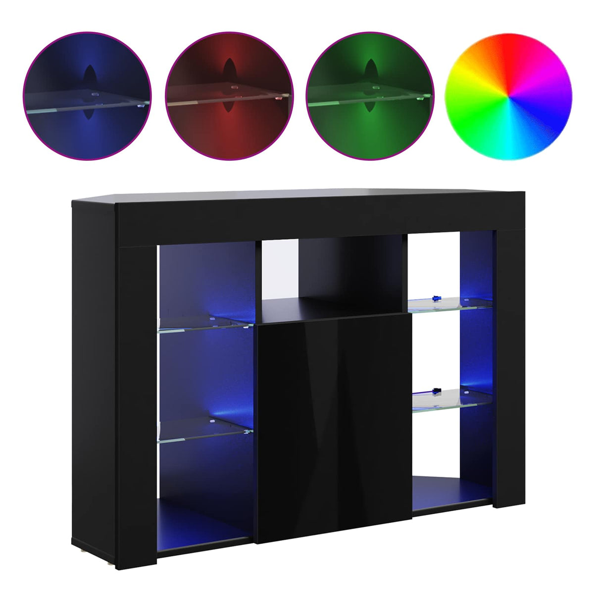 vidaXL Kątowa szafka LED pod telewizor 100x40x68cm Czarny