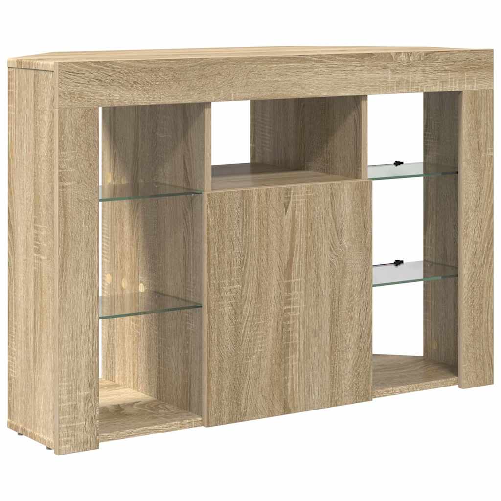 vidaXL Kątowa szafka LED pod telewizor Dąb Sonoma 100x40x68cm
