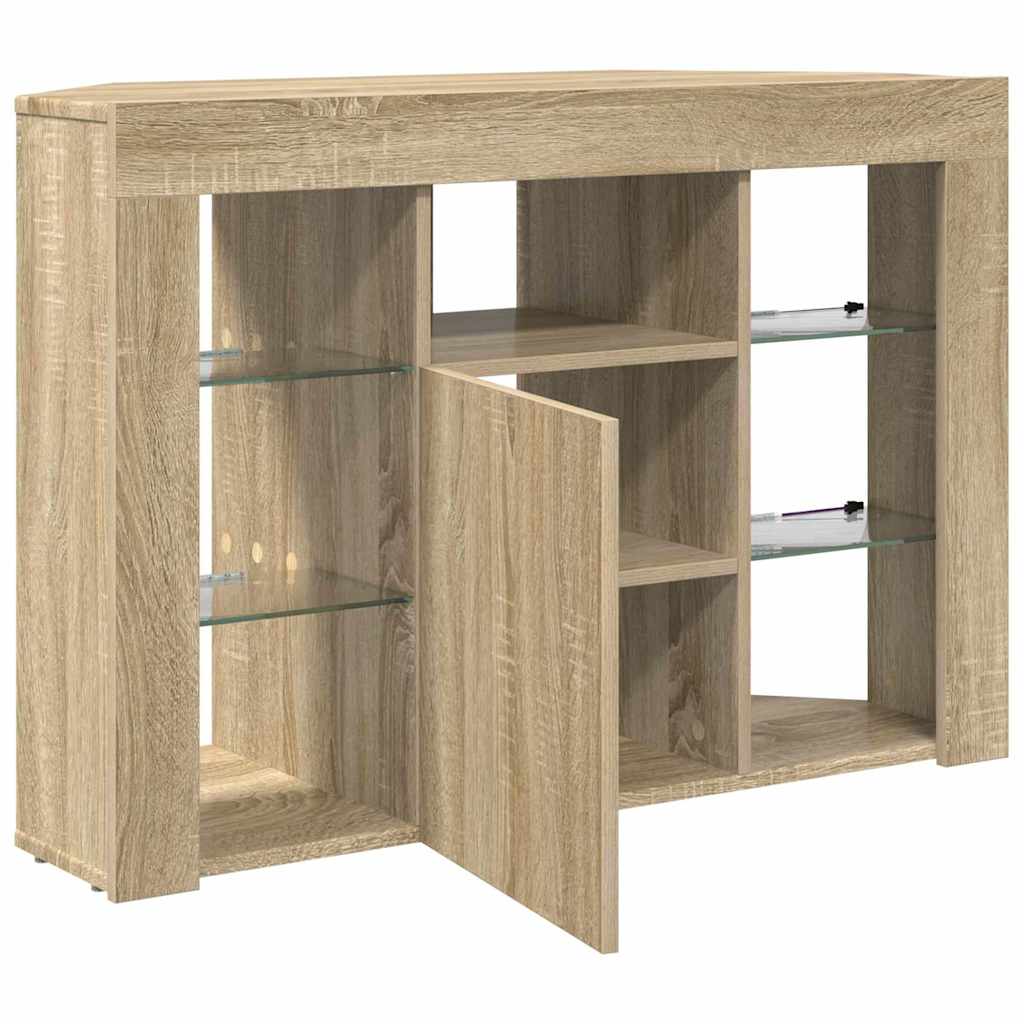 vidaXL Kątowa szafka LED pod telewizor Dąb Sonoma 100x40x68cm