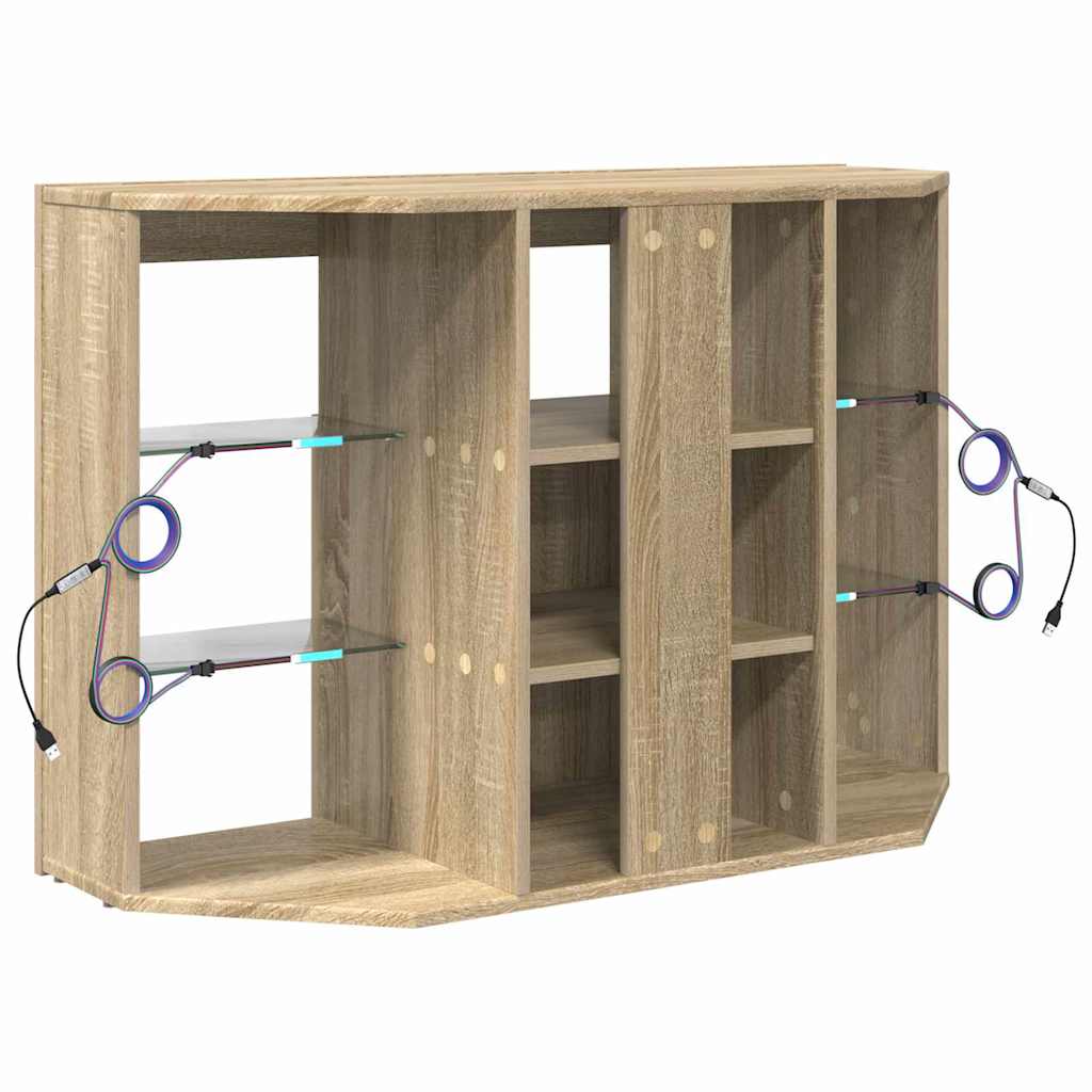 vidaXL Kątowa szafka LED pod telewizor Dąb Sonoma 100x40x68cm