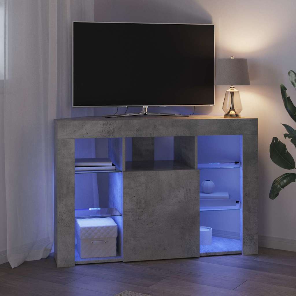 vidaXL Kątowa szafka LED pod telewizor 100x40x68cm Betonowy szary