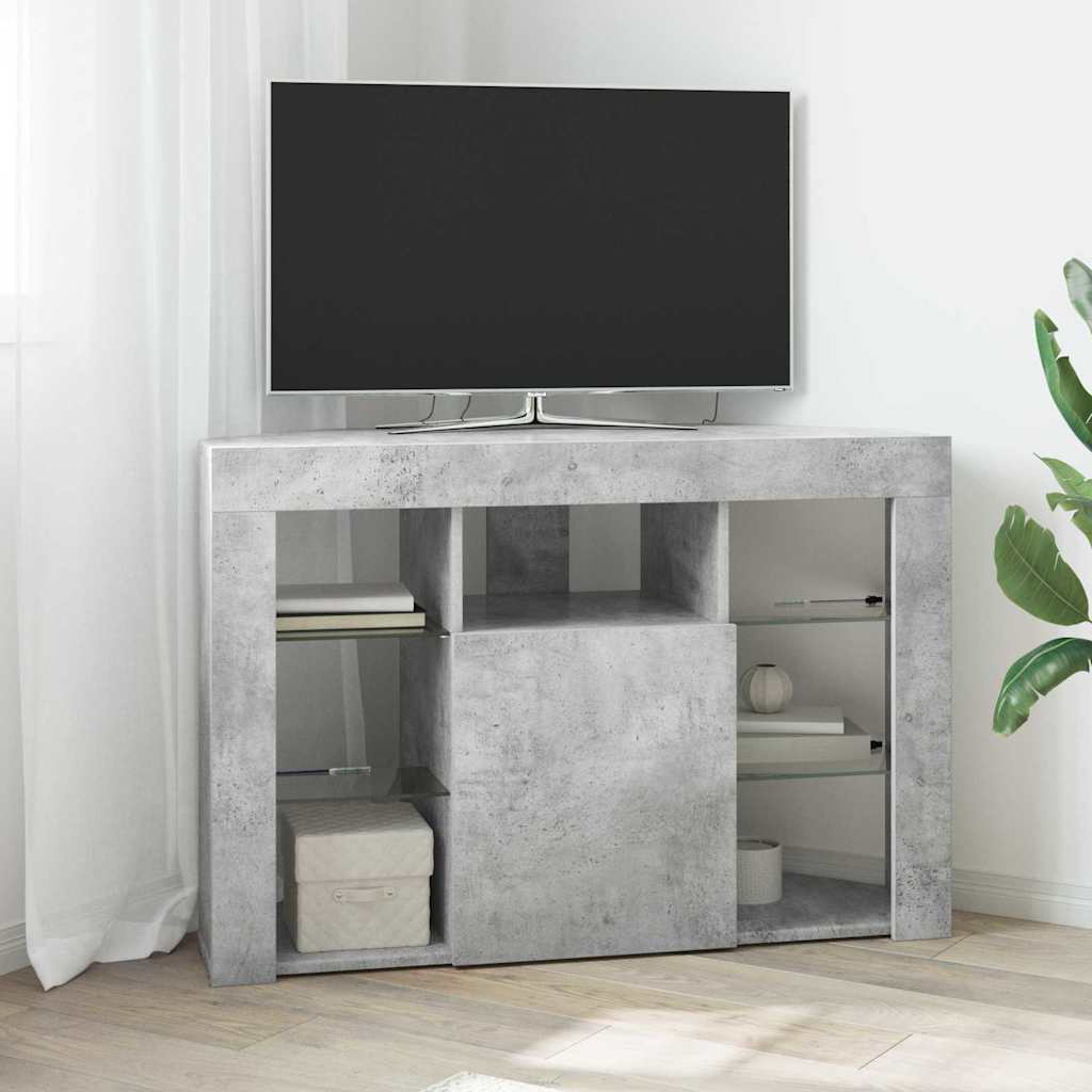 vidaXL Kątowa szafka LED pod telewizor 100x40x68cm Betonowy szary