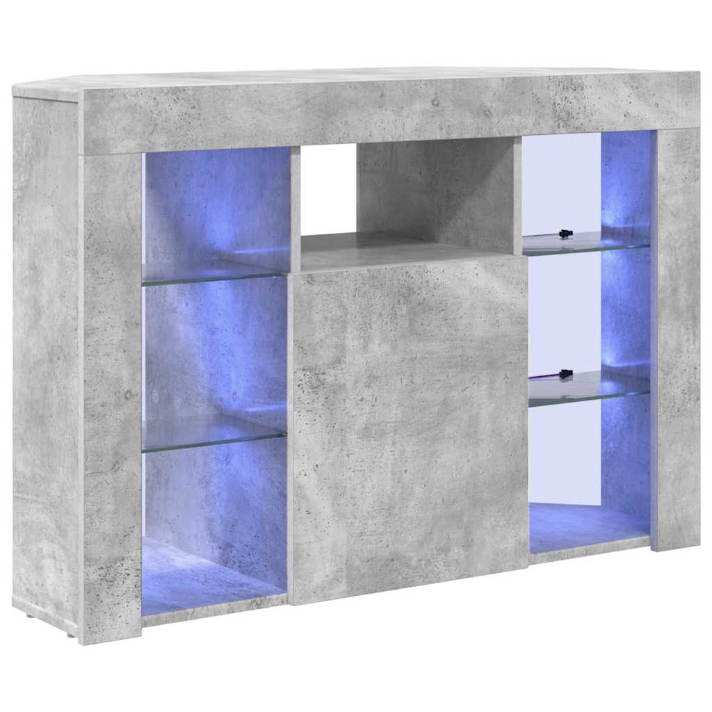 vidaXL Kątowa szafka LED pod telewizor 100x40x68cm Betonowy szary