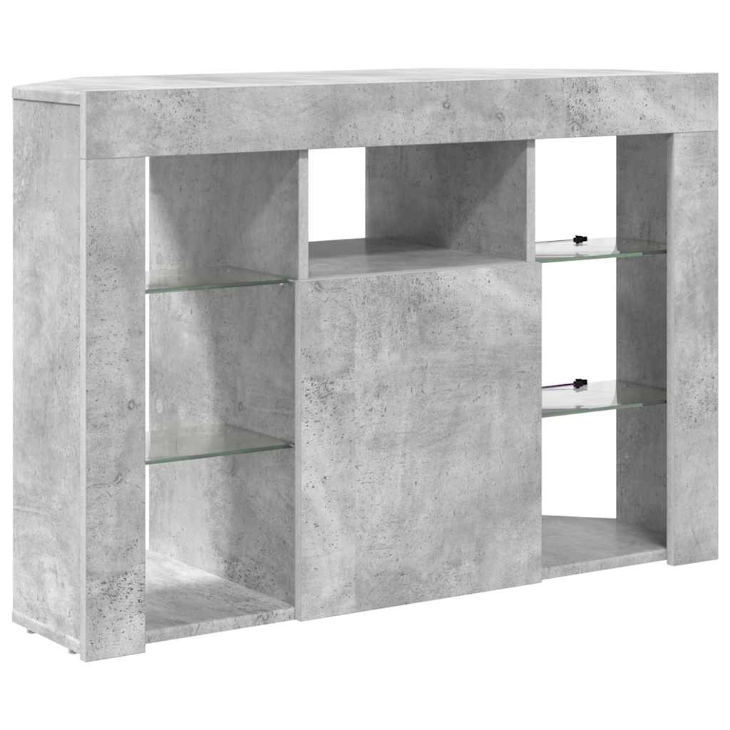 vidaXL Kątowa szafka LED pod telewizor 100x40x68cm Betonowy szary
