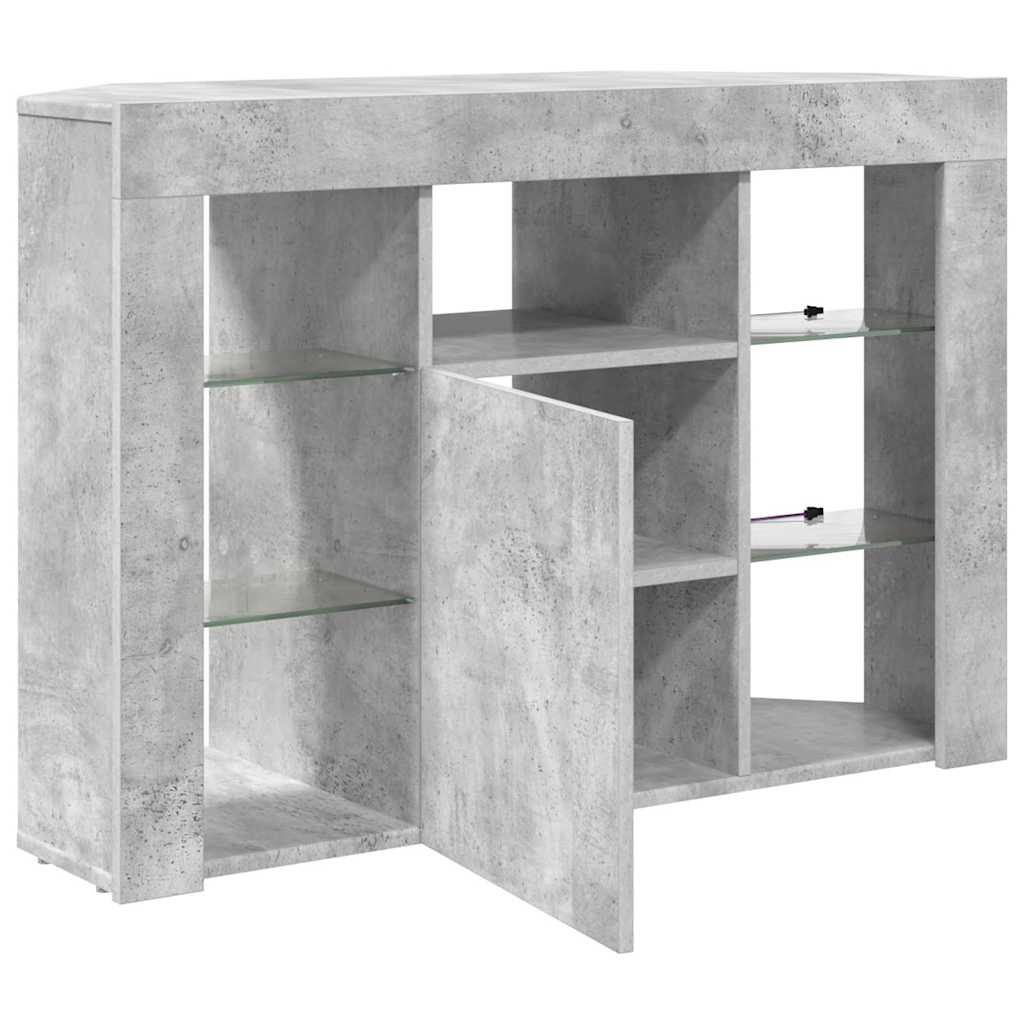 vidaXL Kątowa szafka LED pod telewizor 100x40x68cm Betonowy szary