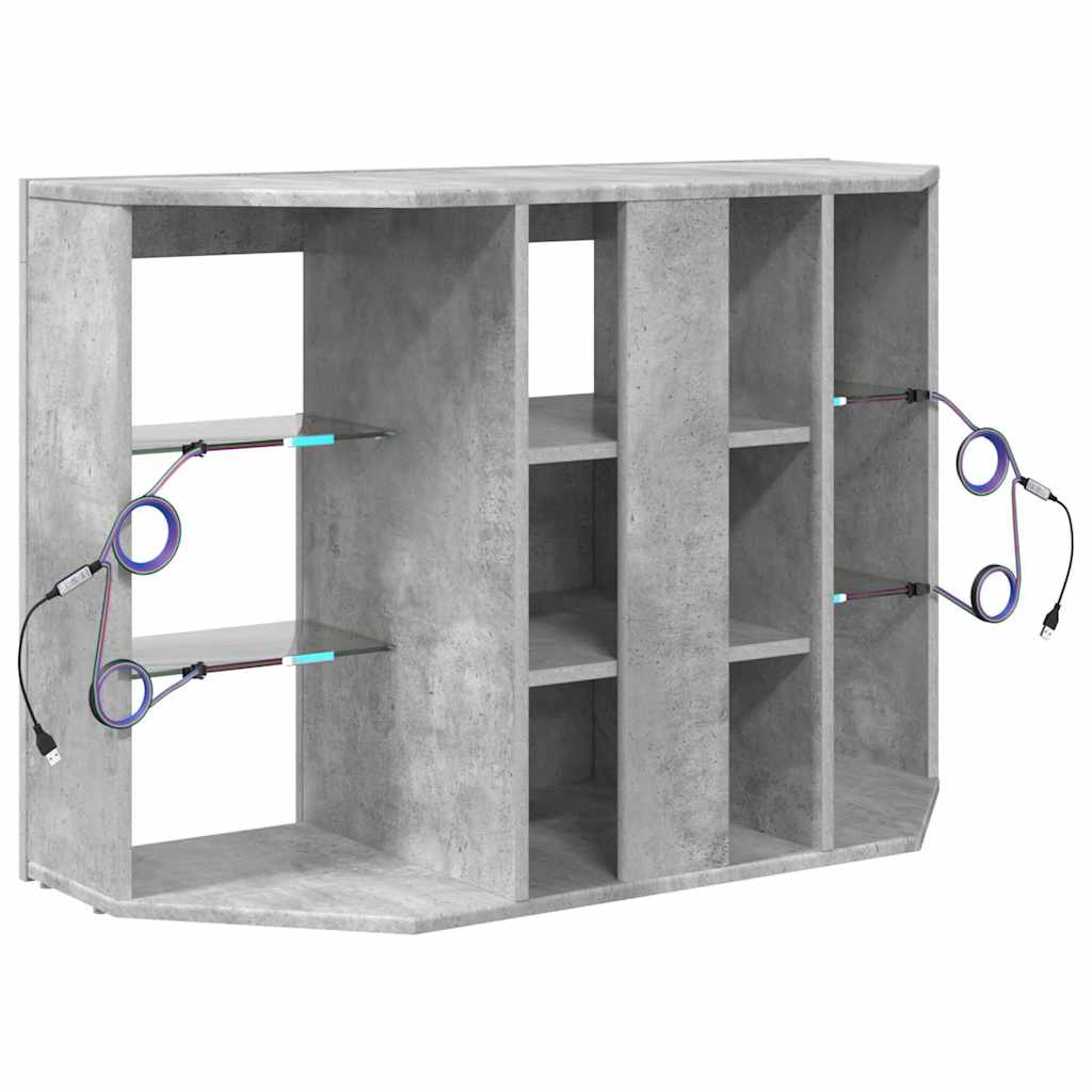 vidaXL Kątowa szafka LED pod telewizor 100x40x68cm Betonowy szary