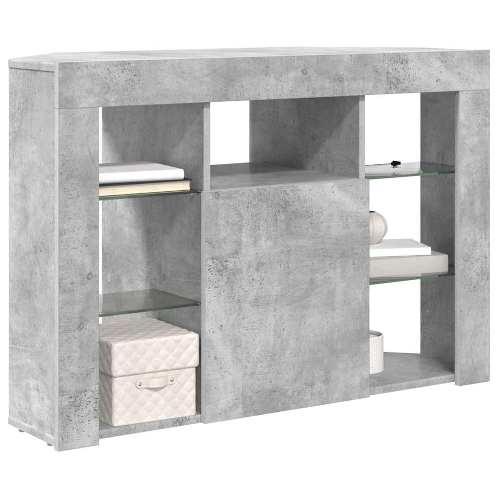 vidaXL Kątowa szafka LED pod telewizor 100x40x68cm Betonowy szary