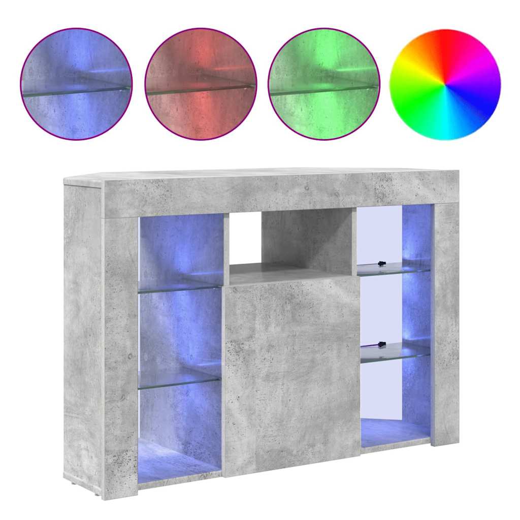 vidaXL Kątowa szafka LED pod telewizor 100x40x68cm Betonowy szary