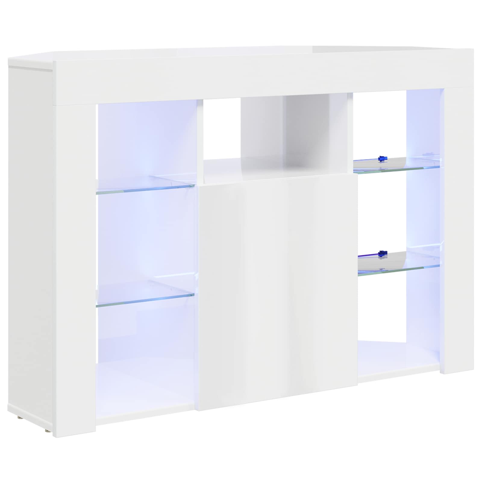 vidaXL Kątowa szafka LED pod telewizor Błyszcząca biel 100x40x68cm