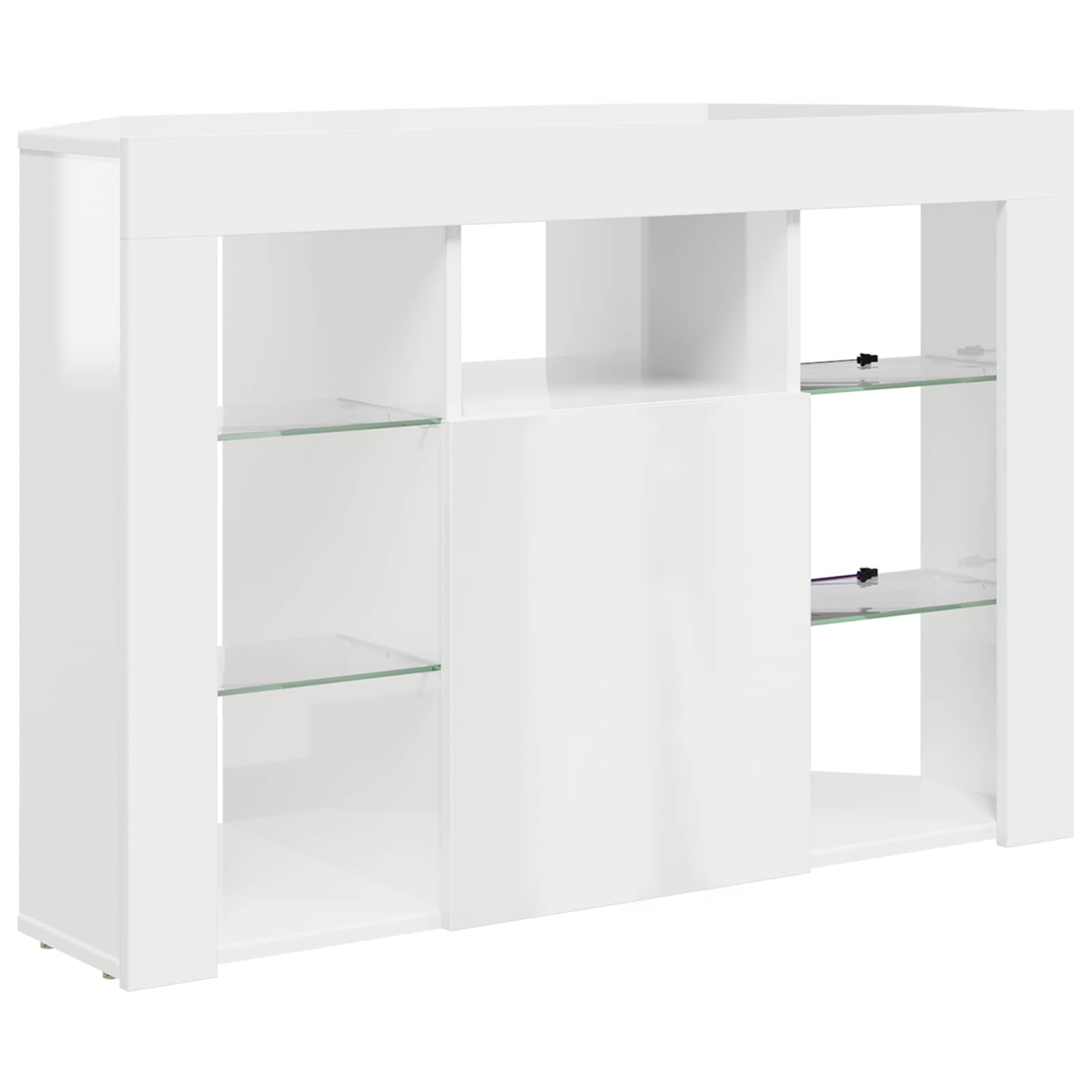 vidaXL Kątowa szafka LED pod telewizor Błyszcząca biel 100x40x68cm