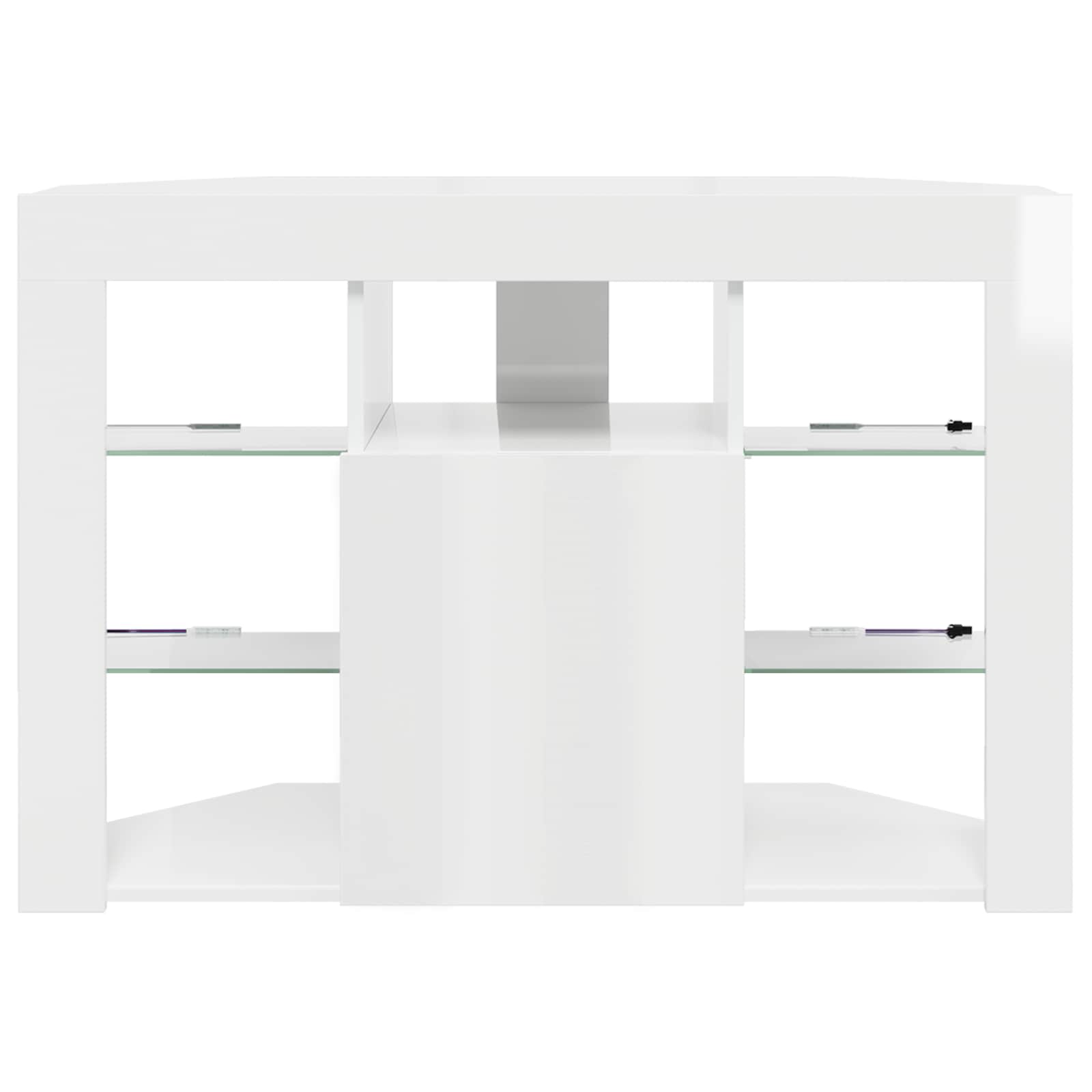 vidaXL Kątowa szafka LED pod telewizor Błyszcząca biel 100x40x68cm